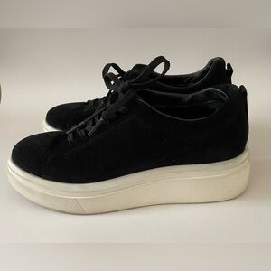 Black Suede Platform Sneakers
